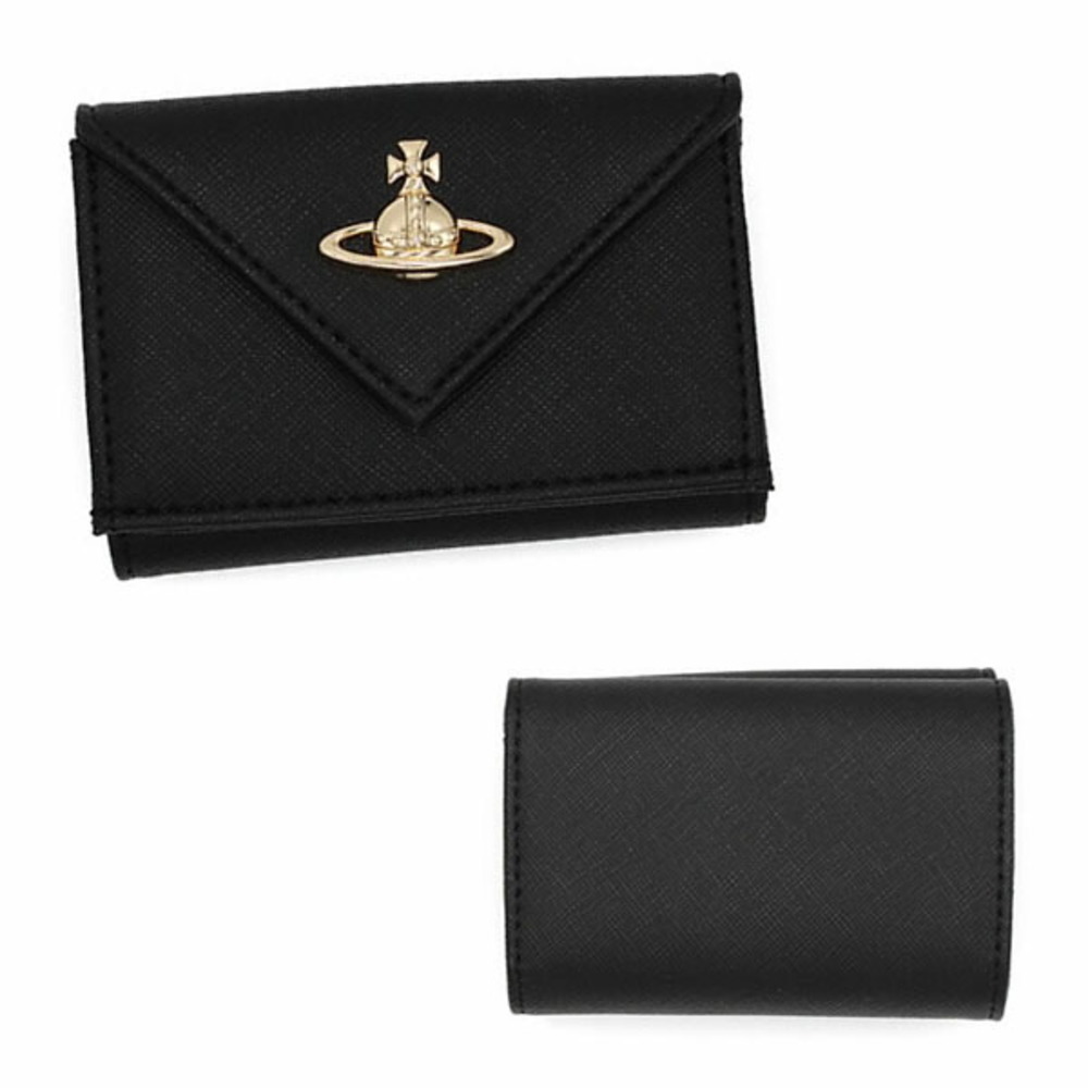 Vivienne Westwood Trifold Wallet Folding Black SAFFIANO